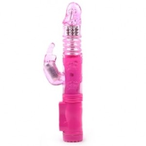 Rabbit Thrusting Vibrator Rotating Beads Pink